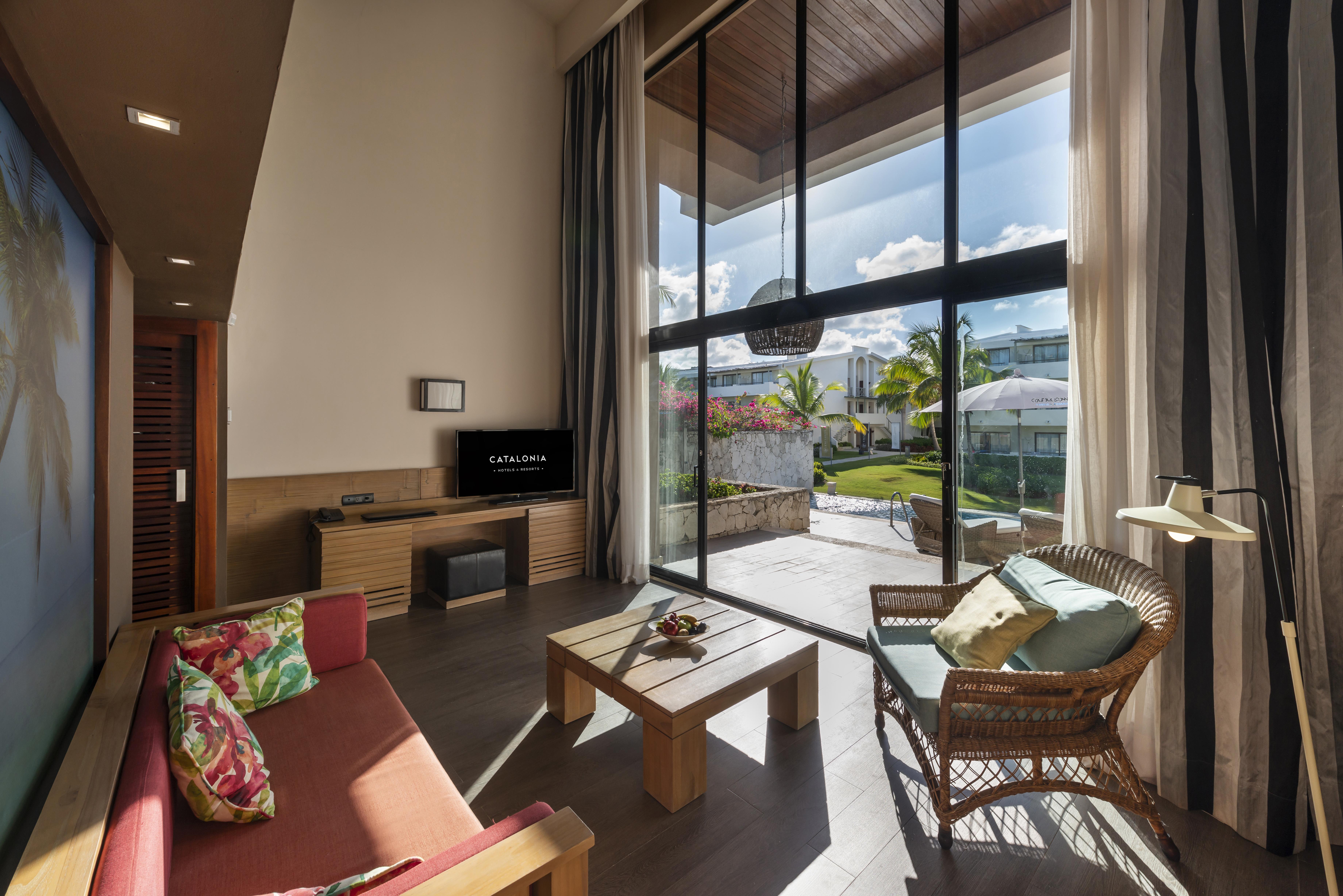 Catalonia Royal Bavaro (Adults Only) Punta Cana Exterior foto A living room at the resort